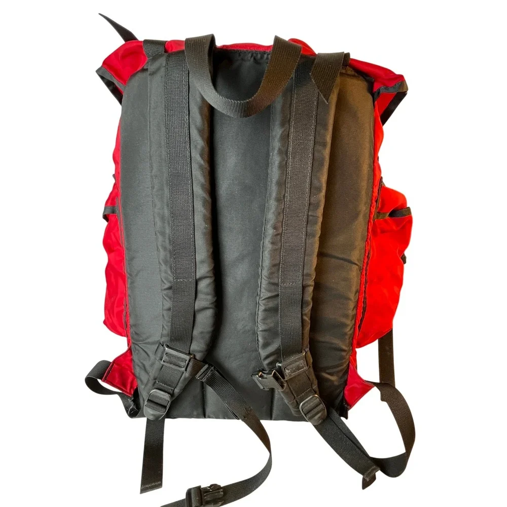 Vintage LL Bean Continental Rucksack Hiking Backpack Red Black Pack